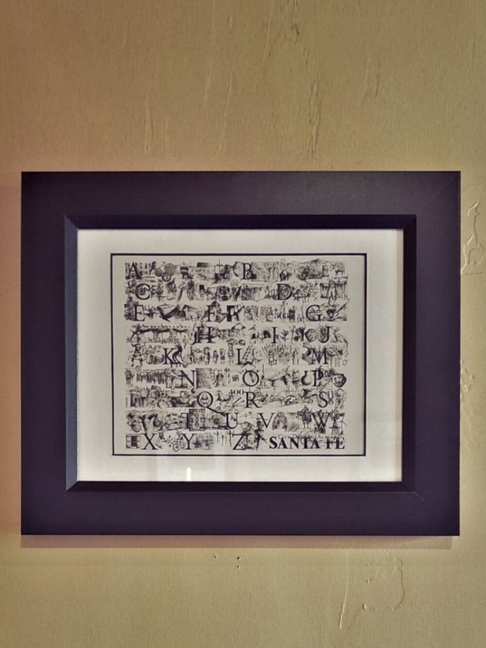 Small Santa Fe Alphabet, Hand Illustrated, Framed